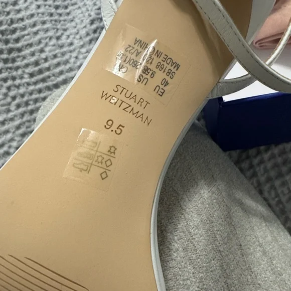 NIB TUART WEITZMAN Amelina 95 white leather sandals size EU 40 and US 9.5 B - Picture 5 of 8